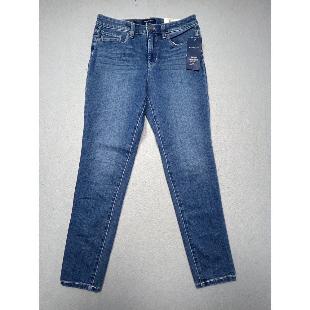 Charter Club Windham Skinny Jeans Denim Blue Hydra Wash 4 Womens